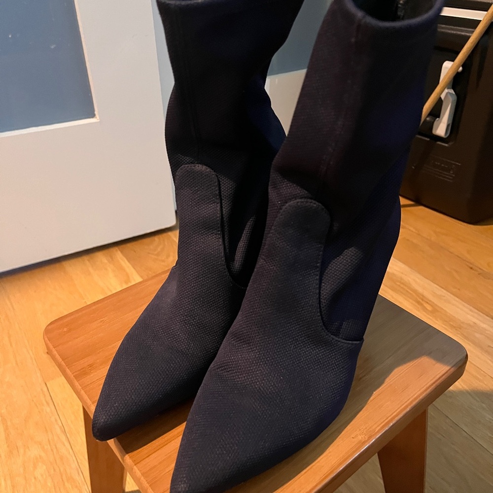 Stuart Weitzman Navy Fabric Women's Boots